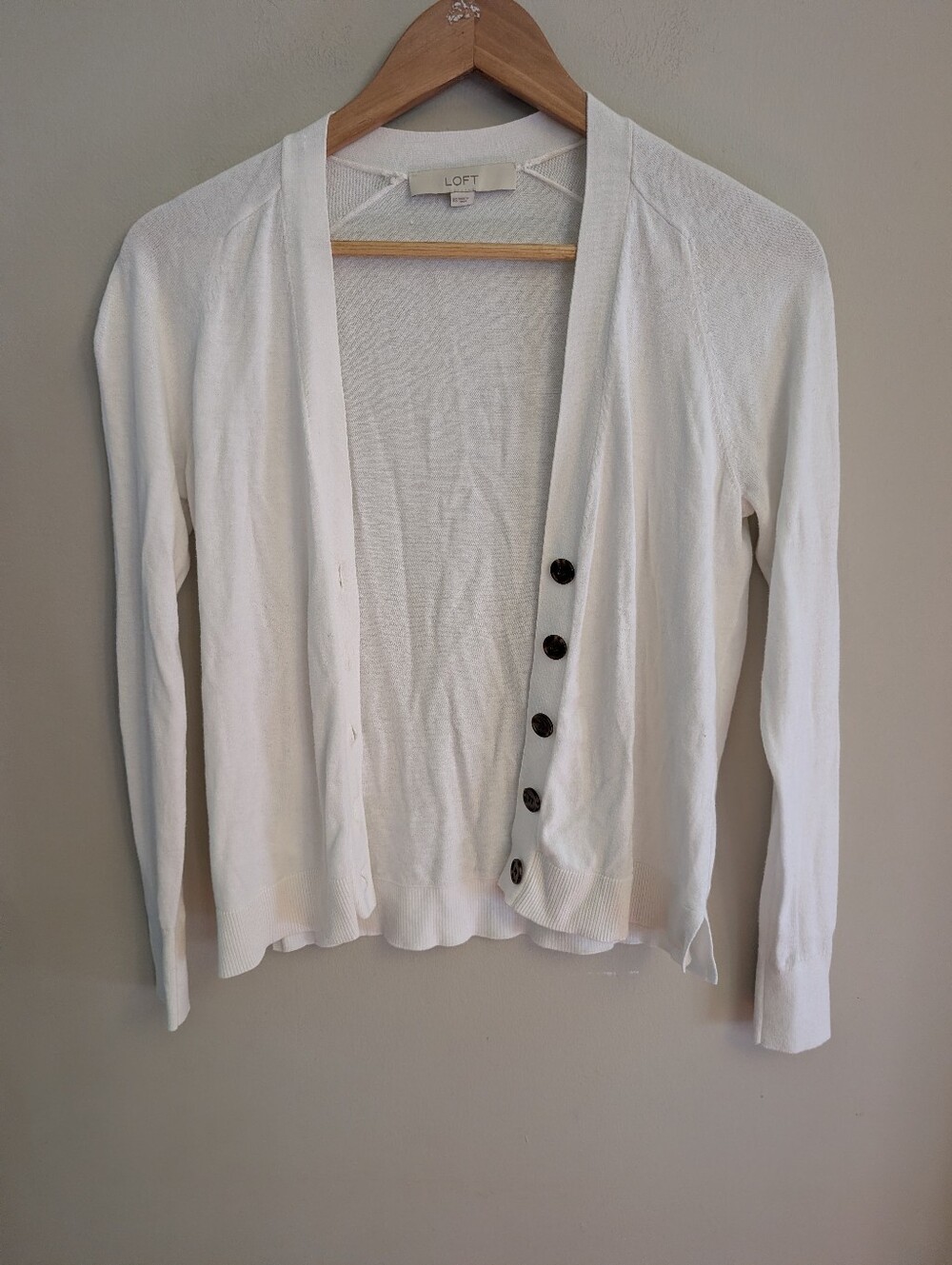 Loft White Button Cardigan Size XS